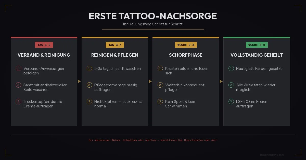 Erste Tattoo-Nachsorge - Ihr Heilungsweg Schritt f&uuml;r Schritt