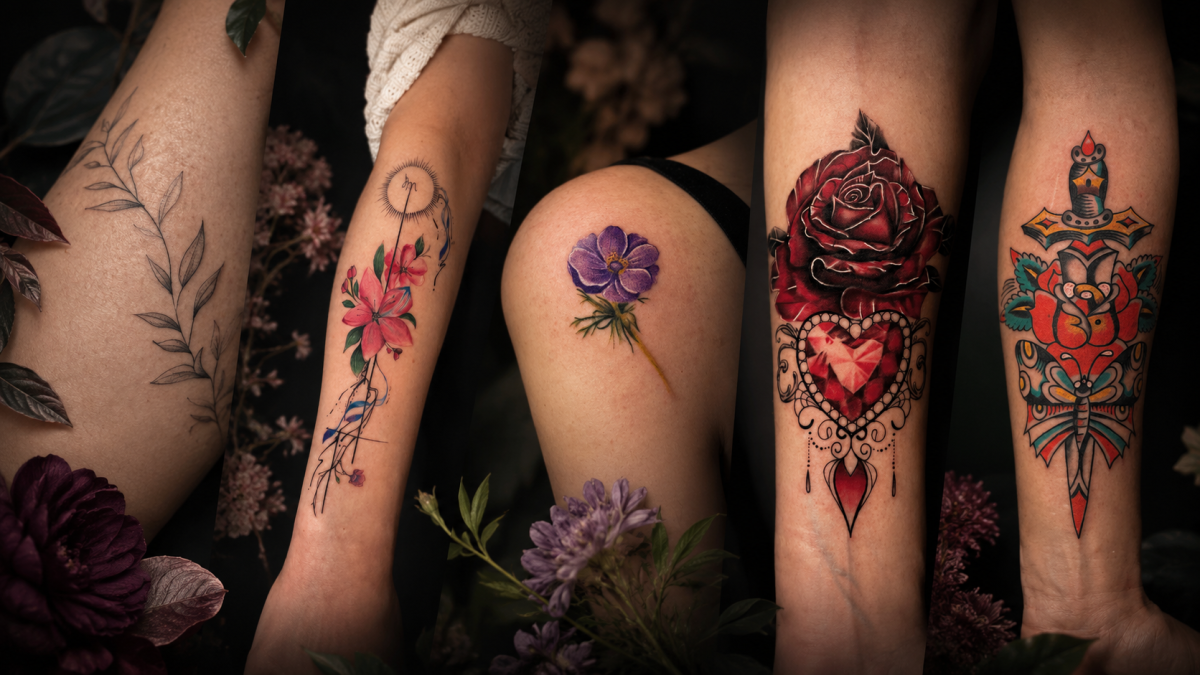 blumen tattoo fine line rose handgelenk