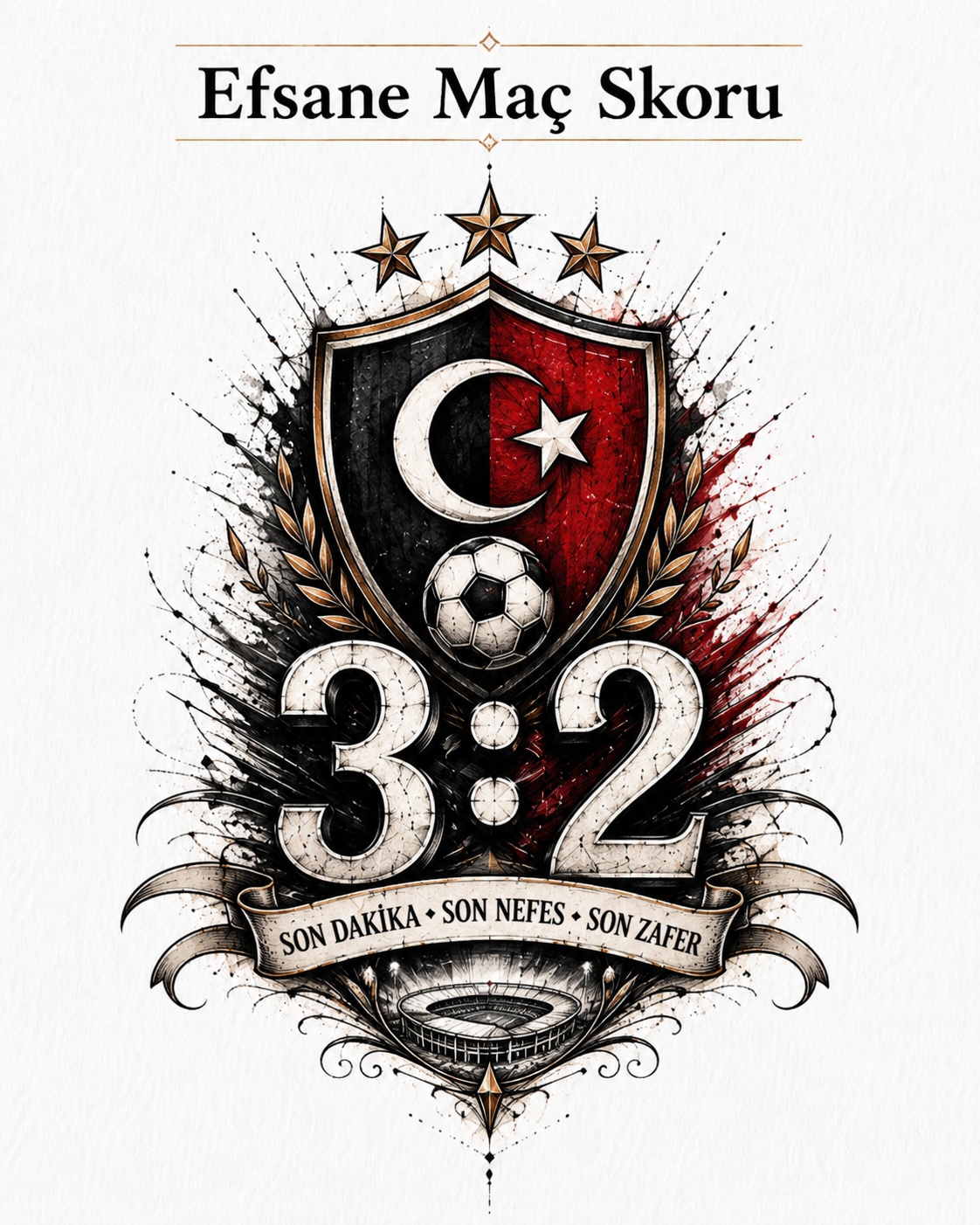Legend&auml;res Spielergebnis 3:2 als Fu&szlig;ball-Tattoo