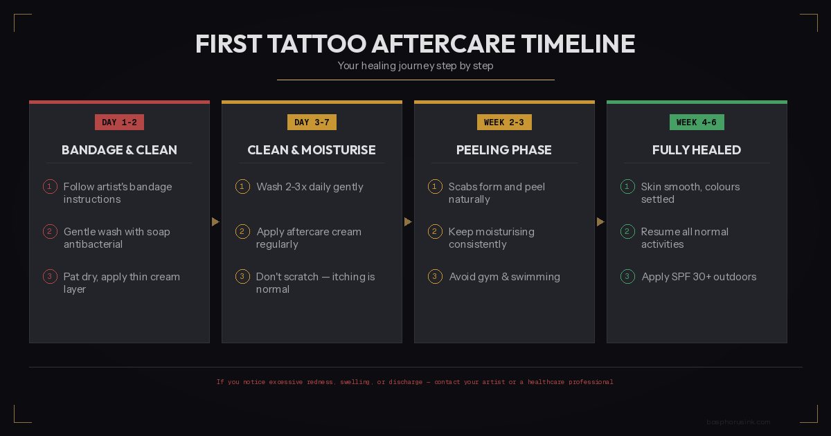First Tattoo Aftercare Timeline - Your Healing Journey Step by Step