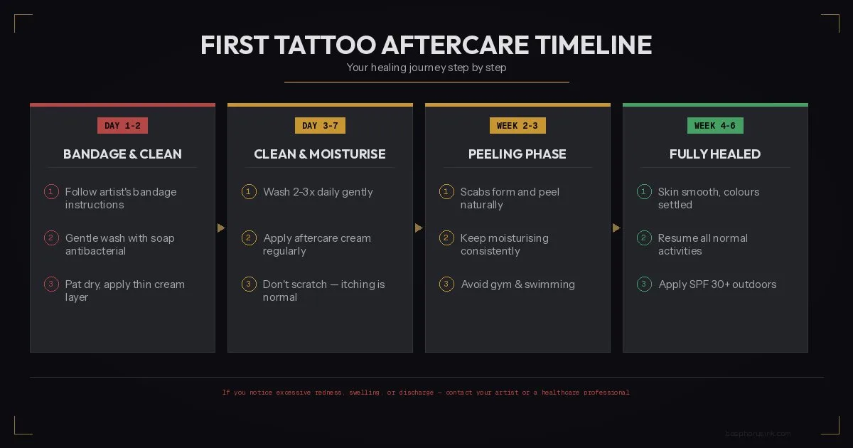 First Tattoo Aftercare Timeline - Your Healing Journey Step by Step