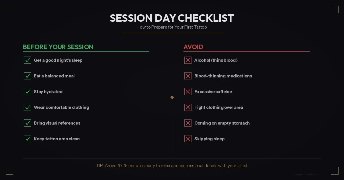 Session Day Checklist - How to Prepare for Your First Tattoo