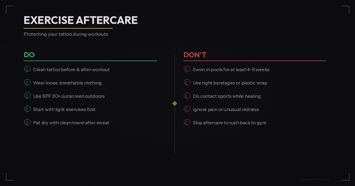 Exercise aftercare for tattoos - do and dont guide
