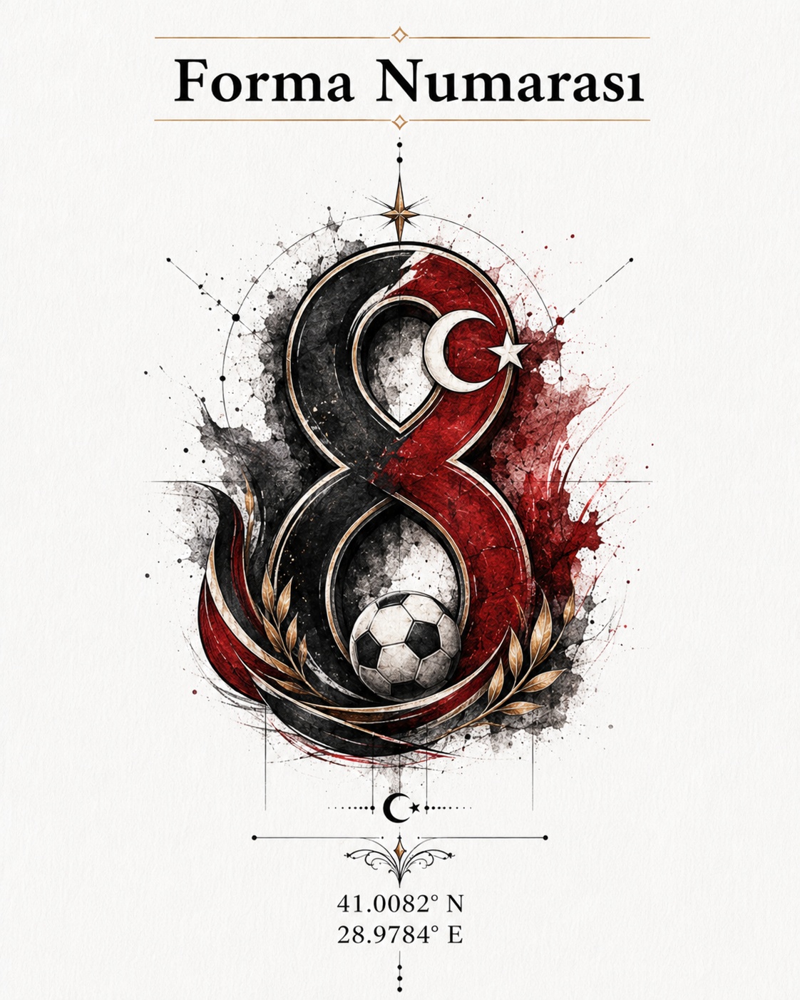 Trikotnummer 8 als Fu&szlig;ball-Tattoo