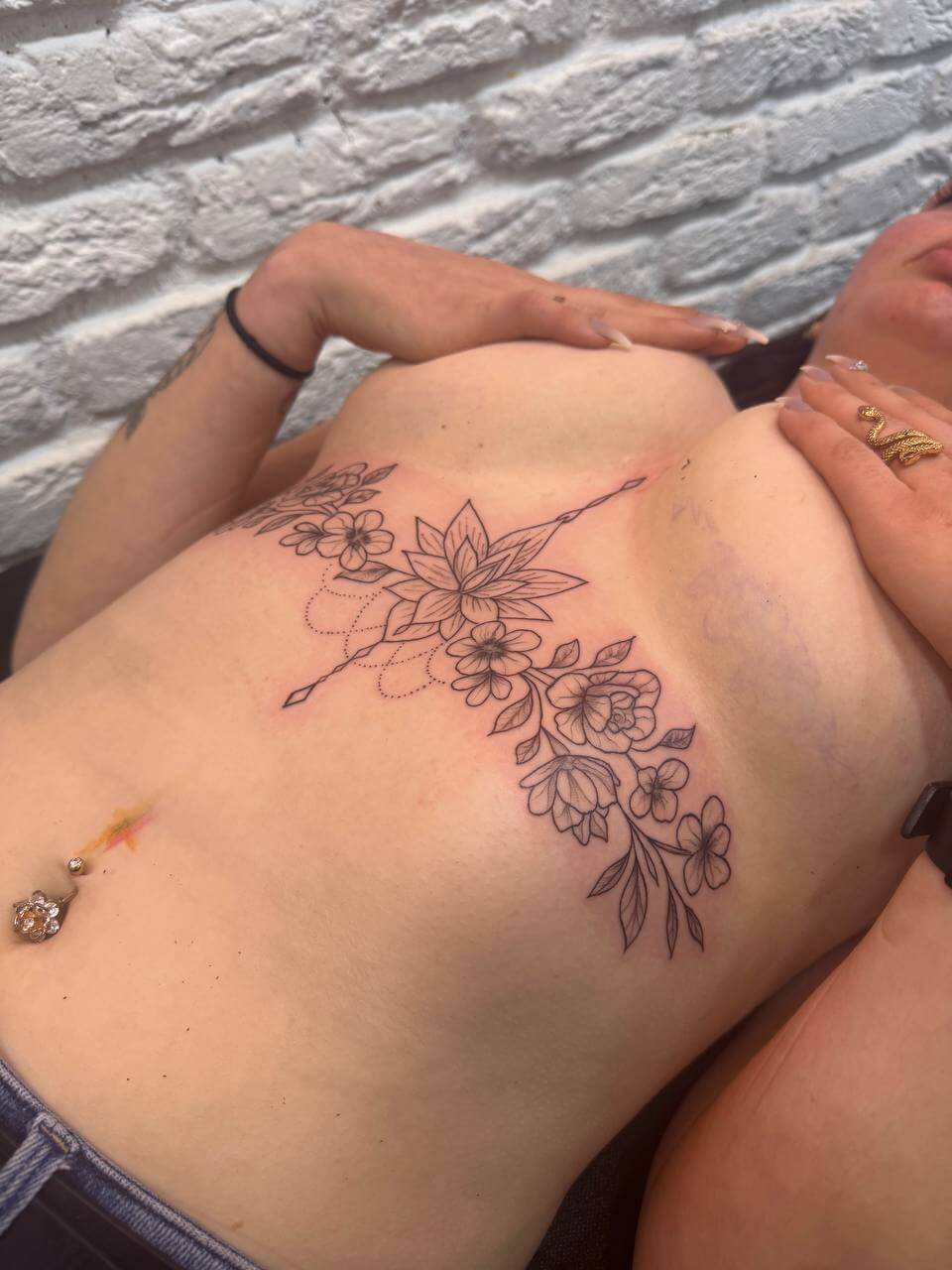 Istanbul women underboob floral mandala tattoo &ndash; Bosphorus Ink