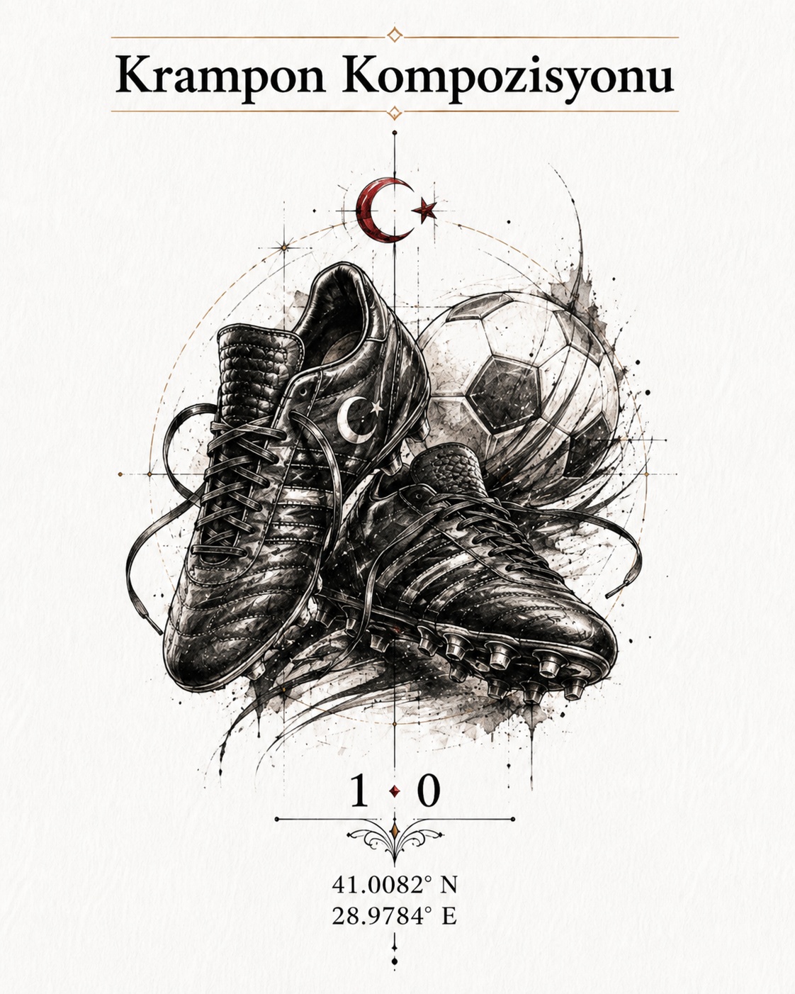 Fu&szlig;ballschuhe und Ball als Tattoo-Komposition