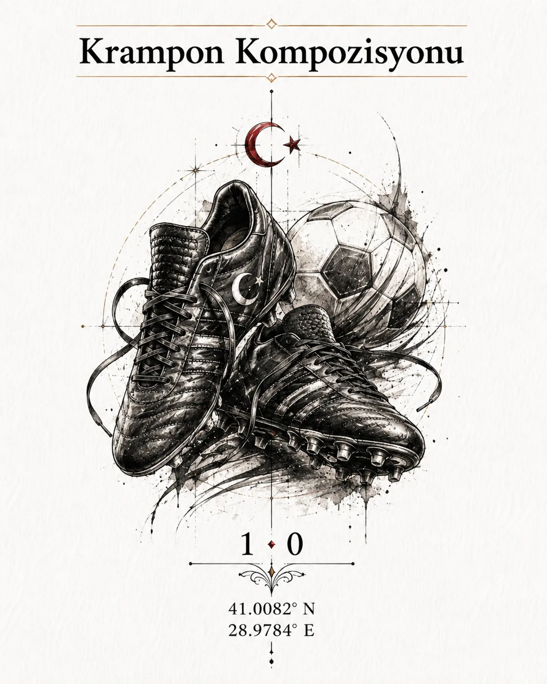 Football boots and ball composition tattoo design