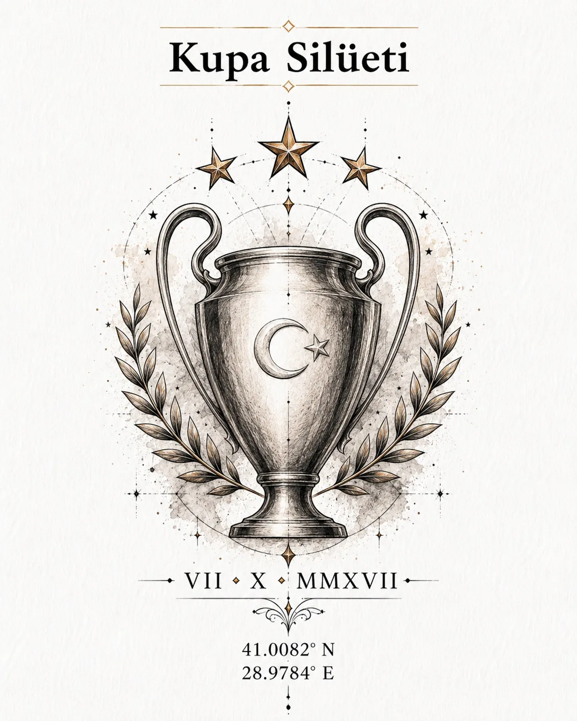 Trophy silhouette football tattoo design