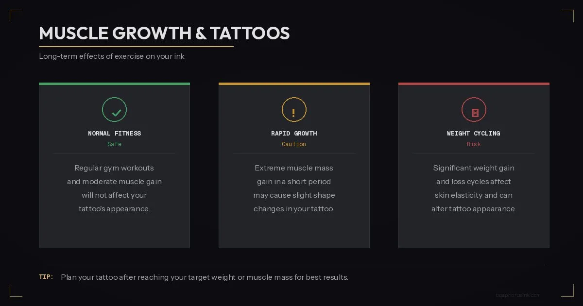 Muscle growth and tattoos - long-term effects of exercise