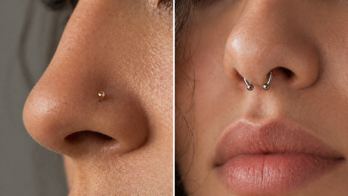Vergleich Nostril- und Septum-Piercing