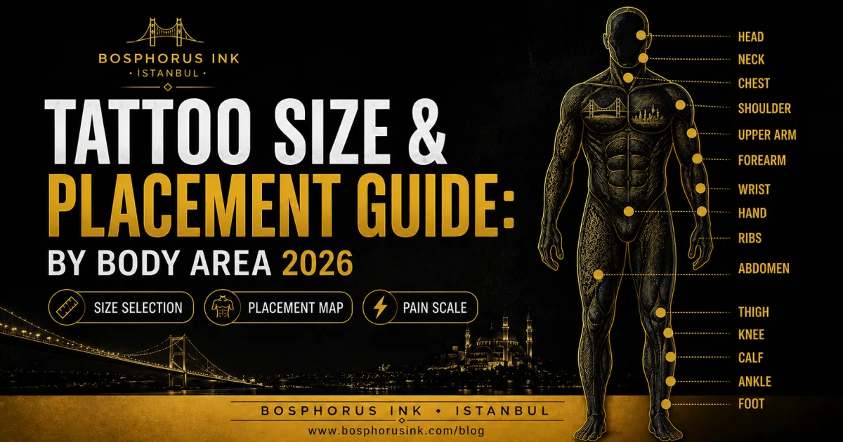 Tattoo size guide — ideal tattoo sizes for wrist, arm, back, ribs and chest | Bosphorus Ink Istanbul