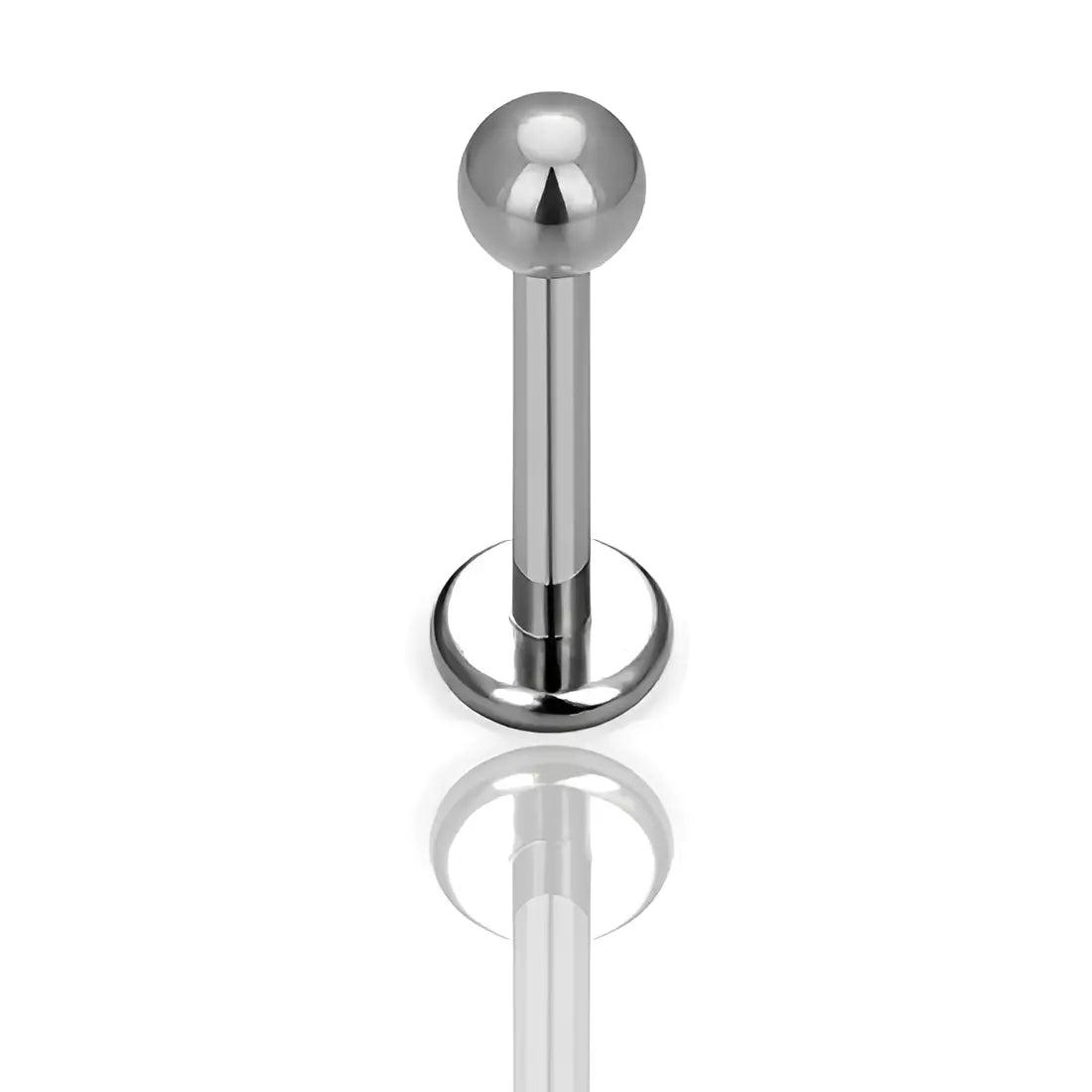 Titanium labret stud jewellery with ball end
