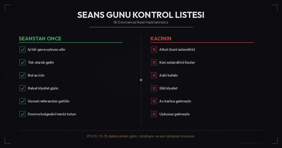 Seans G&uuml;n&uuml; Kontrol Listesi - İlk D&ouml;vmeye Nasıl Hazırlanırsınız