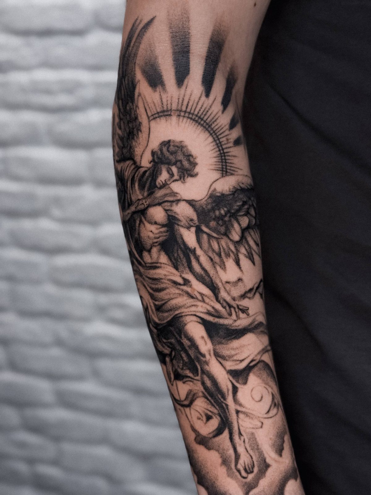 Engel Kampf Drache Arm Tattoo Istanbul - Tattoo · Rıdvan | Bosphorus Ink Portfolio