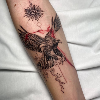 Eagle with Abstract Design | Tattoo Istanbul | Bosphorus Ink - Tattoo | Bosphorus Ink Portfolio