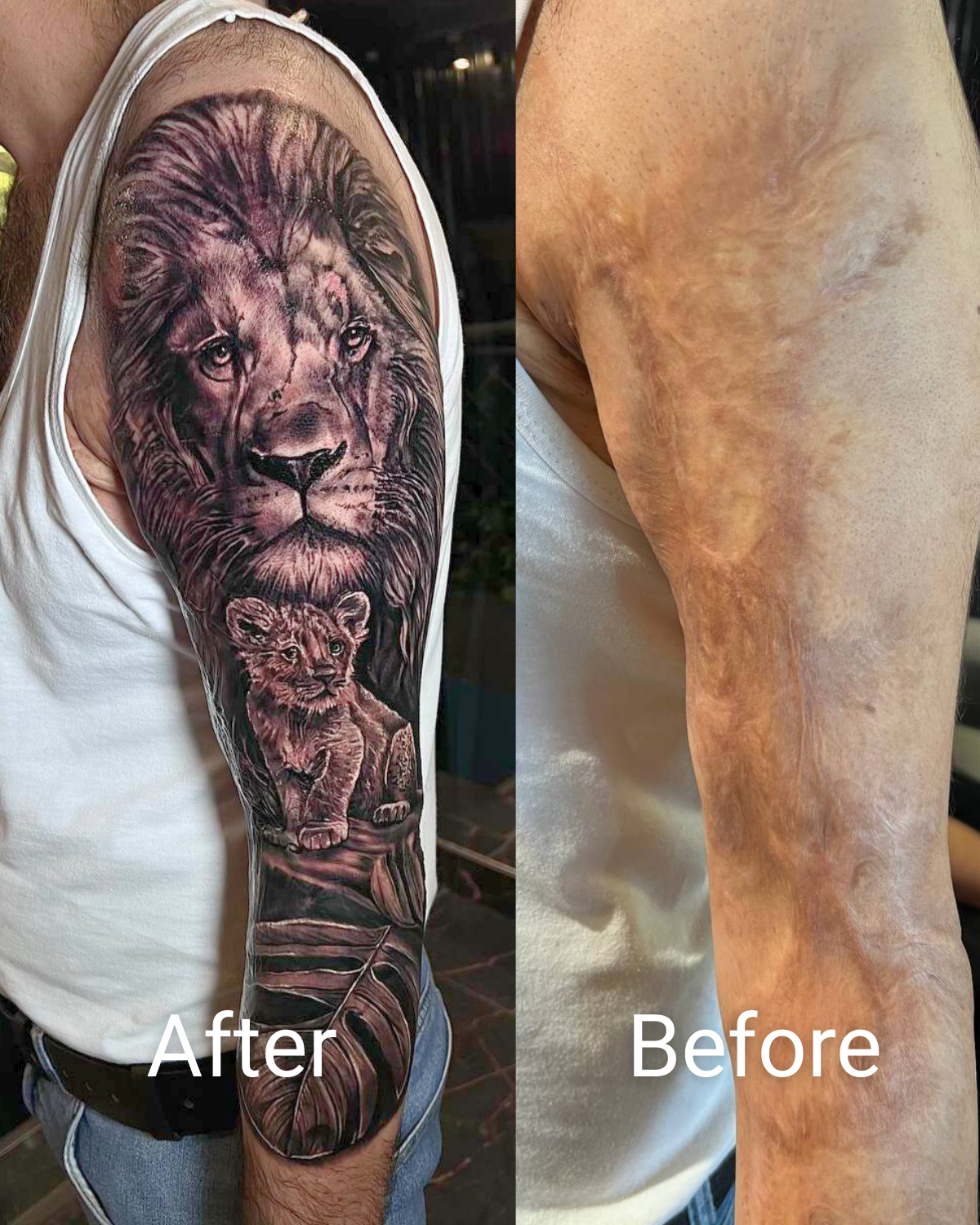 Lion Family Design | Cover-up Tattoo Istanbul | Bosphorus Ink - Cover-up | Bosphorus Ink Portfolio