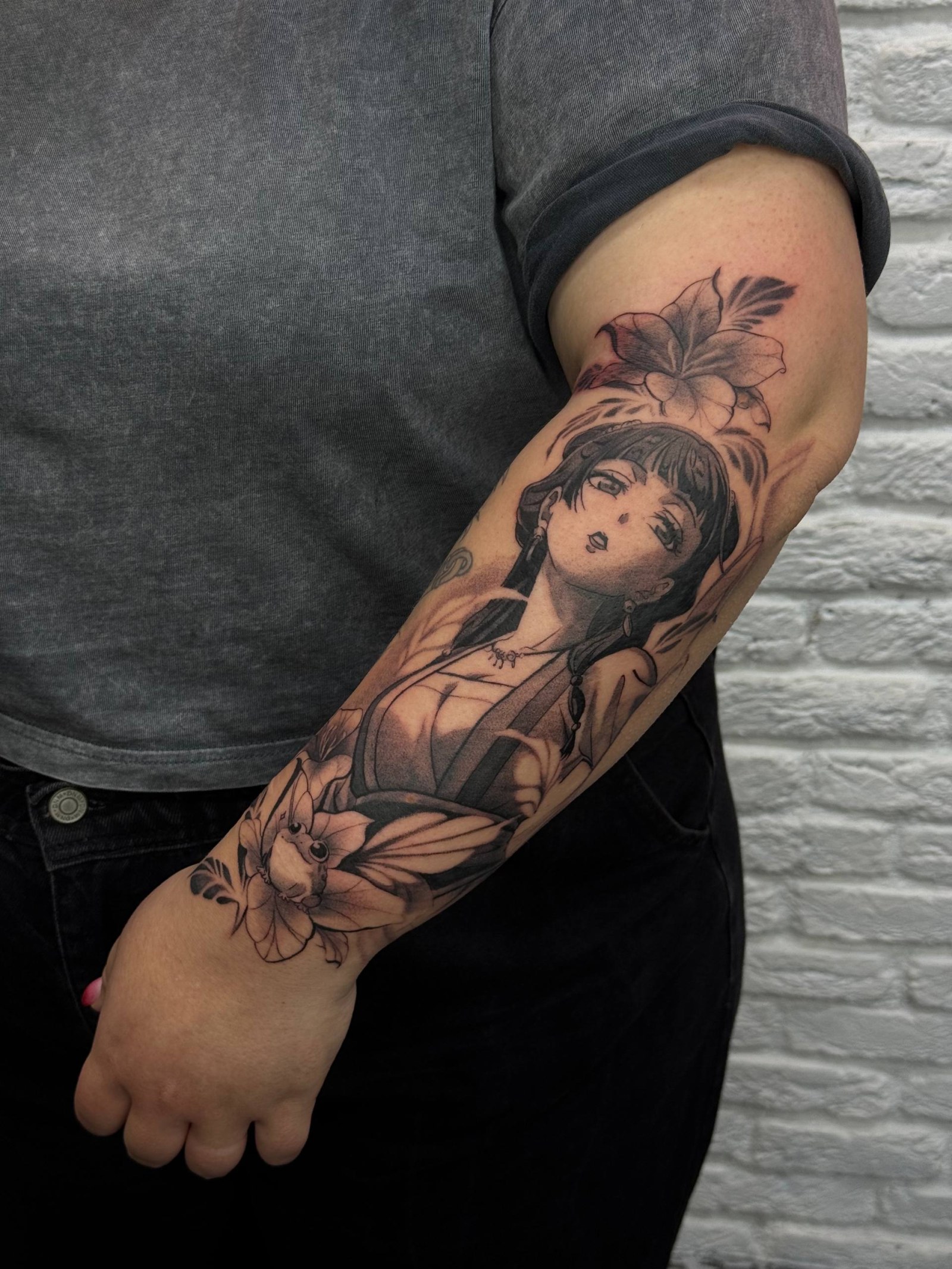 Anime Character Portrait Arm Tattoo | Istanbul