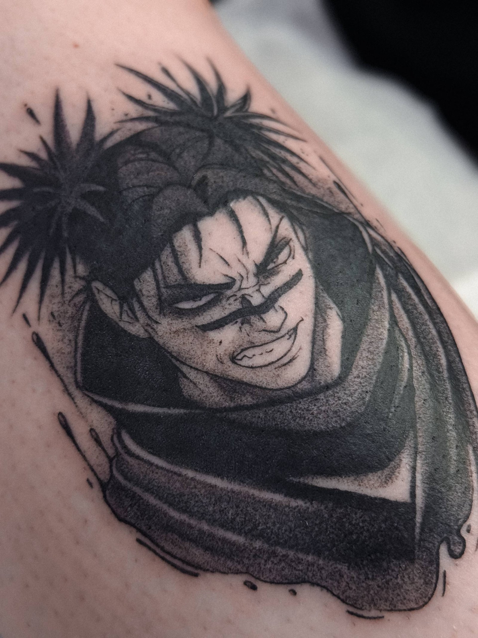 Anime Dark Figure Portrait Tattoo | Istanbul