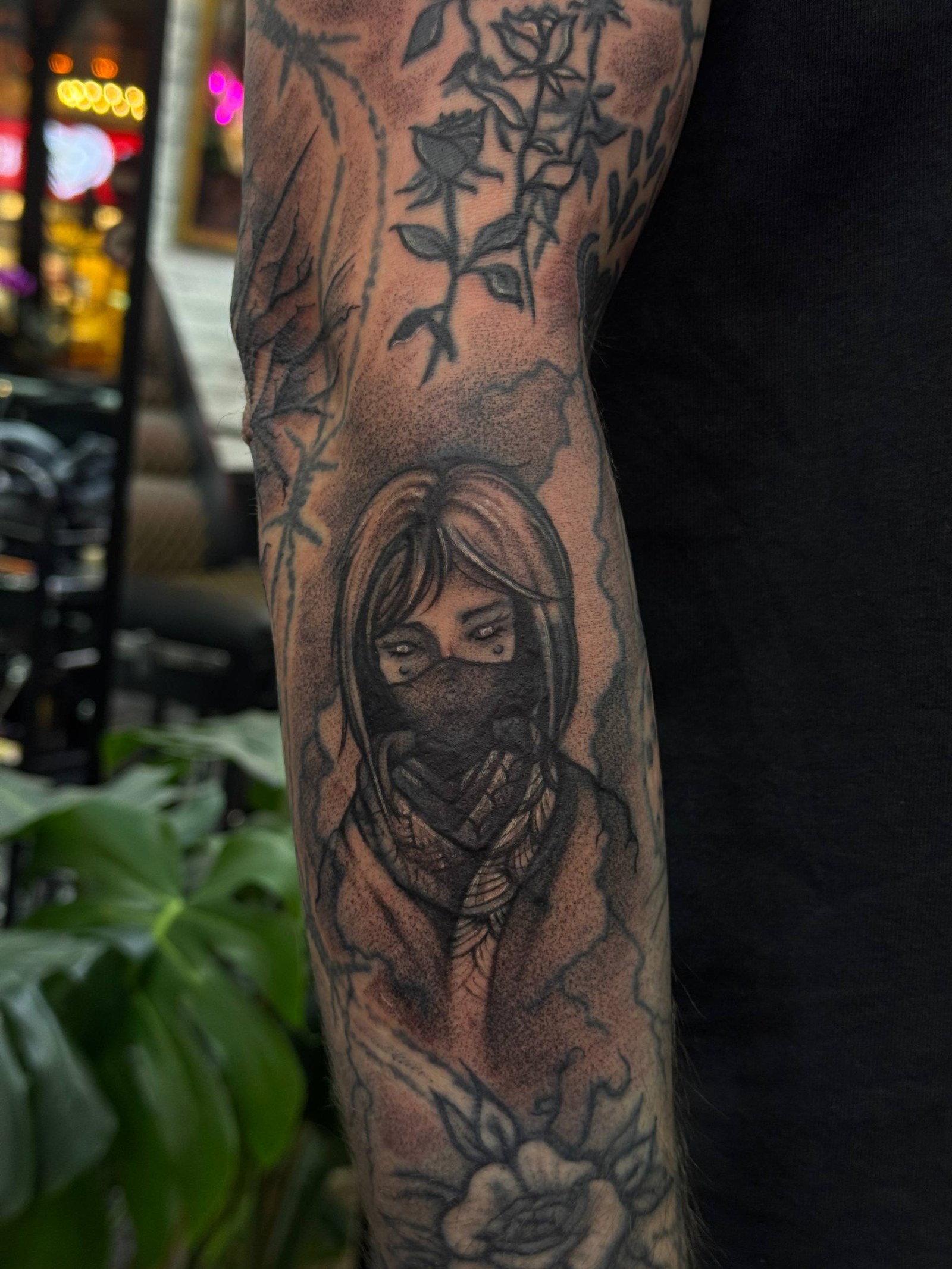 Anime Ninja Figure Sleeve Arm Tattoo | Istanbul