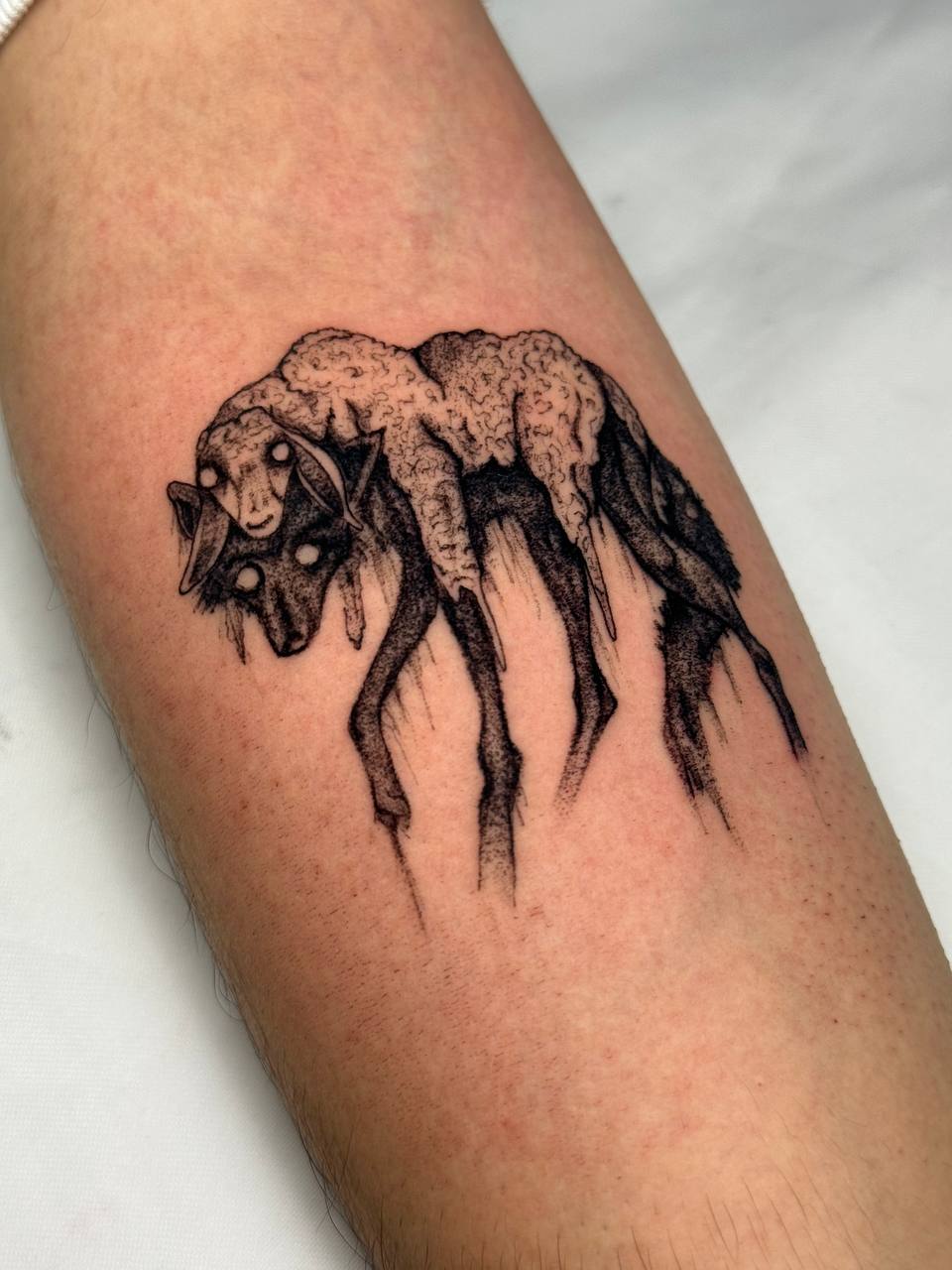 Blackwork Bison Silhouette Arm Tattoo | Istanbul