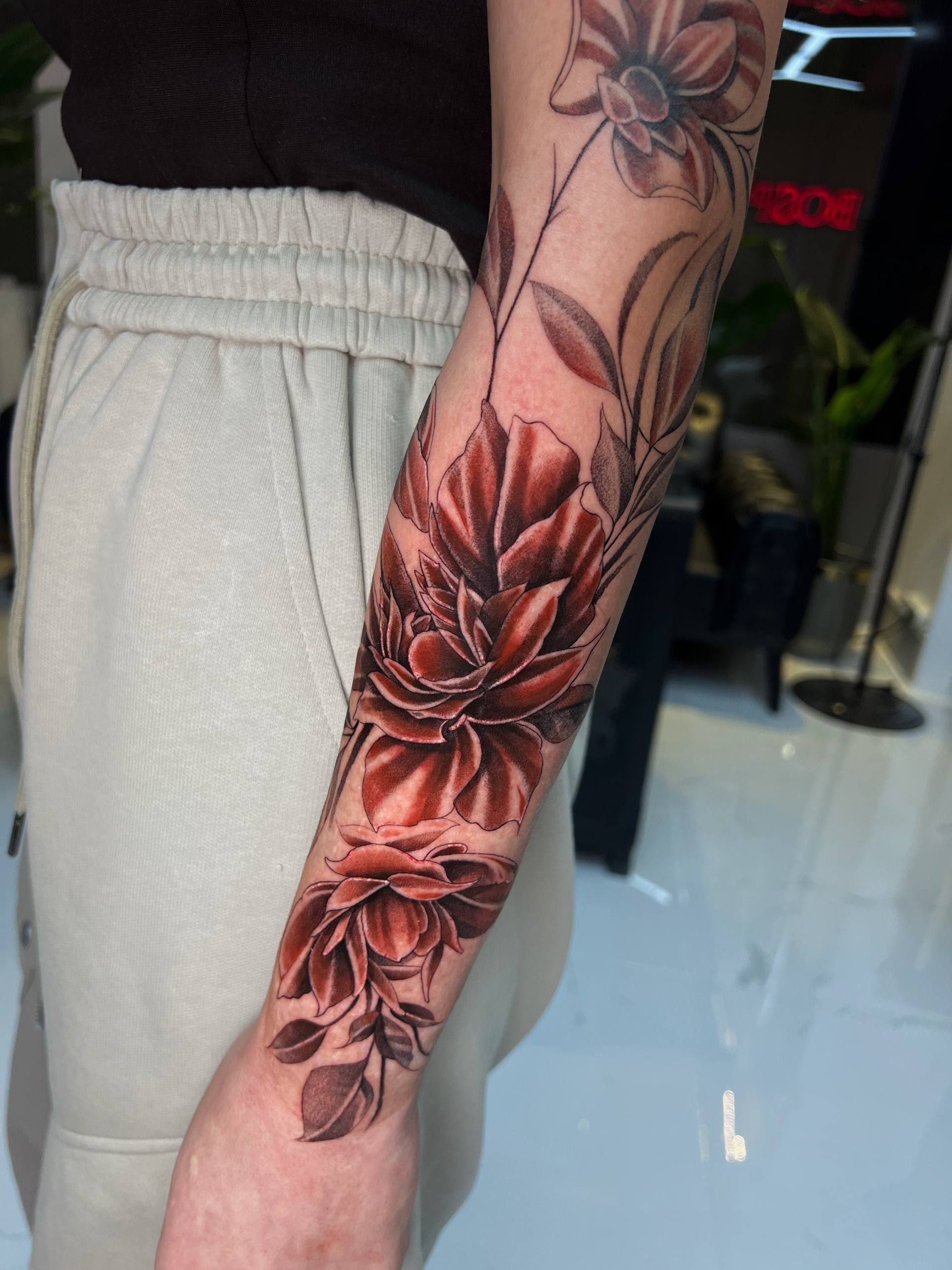 Trash Polka Computer and 404 Text Bicep Cover-Up Tattoo | Istanbul - Tattoo | Bosphorus Ink Portfolio
