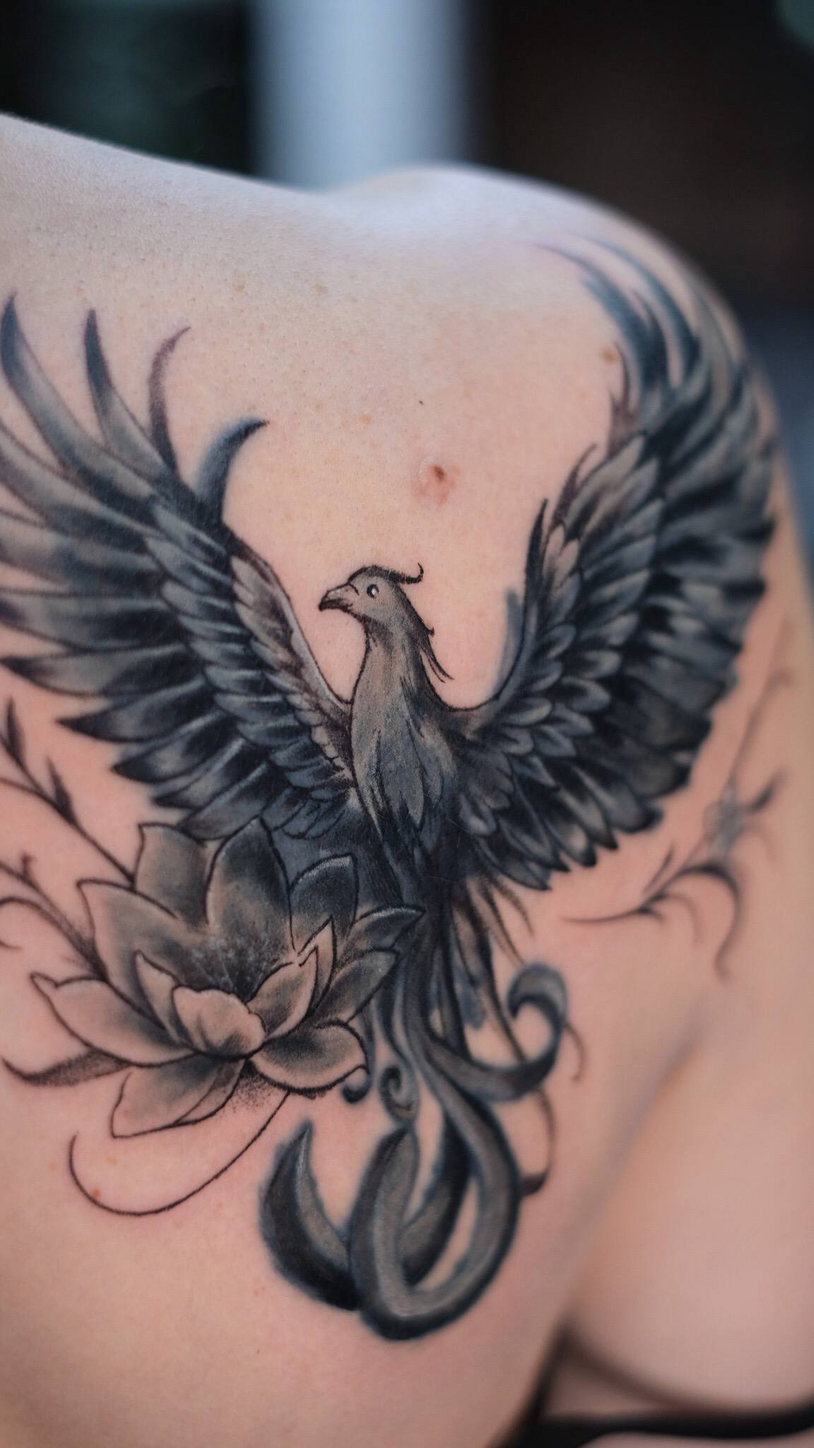 Skeleton and Branch Figure Back Cover-Up Tattoo | Blackwork Istanbul - Tattoo | Bosphorus Ink Portfolio