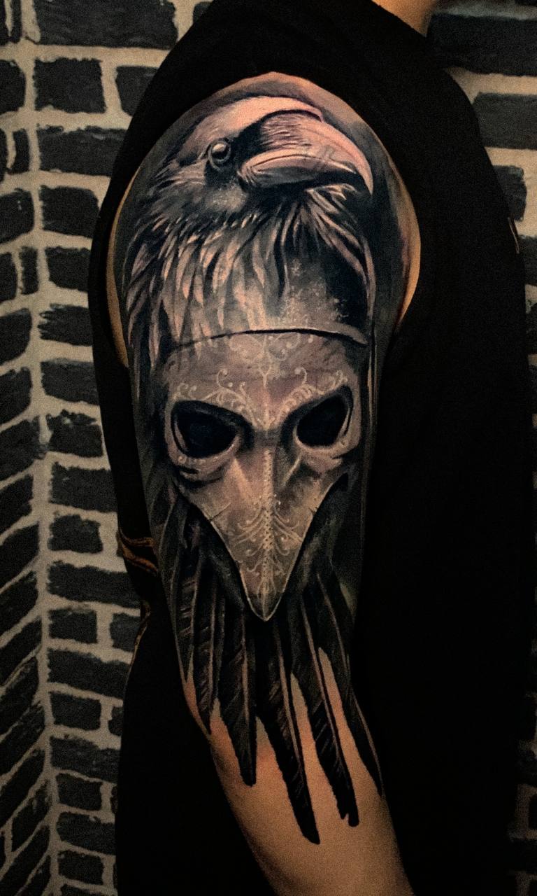 Religious Figure and Statue Back Cover-Up Tattoo | Black & Grey Istanbul - Tattoo | Bosphorus Ink Portfolio