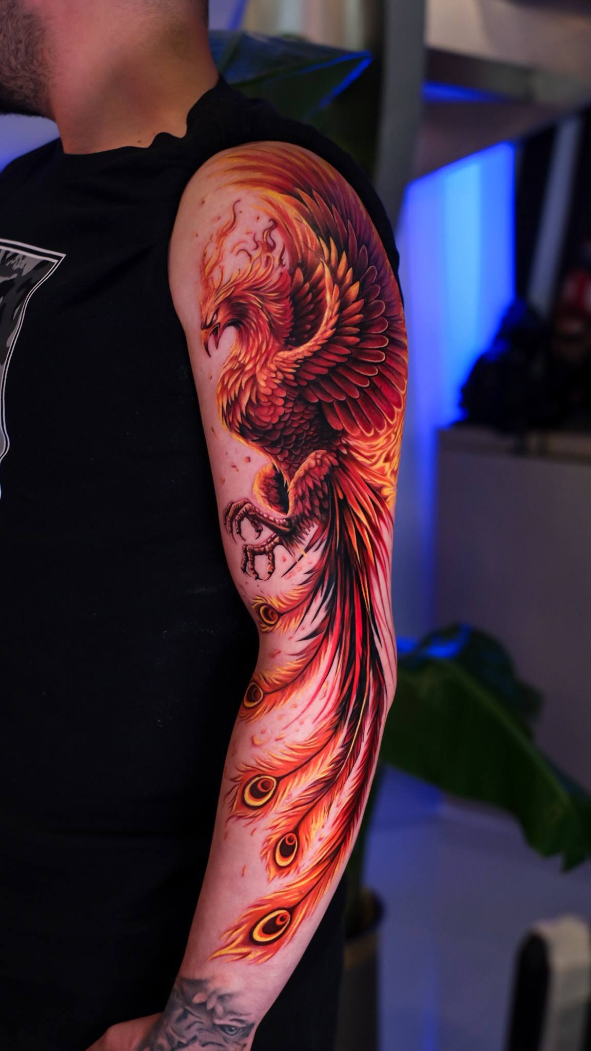 Phoenix Custom Full Sleeve Tattoo - Custom Tattoo Design | Bosphorus Ink Portfolio