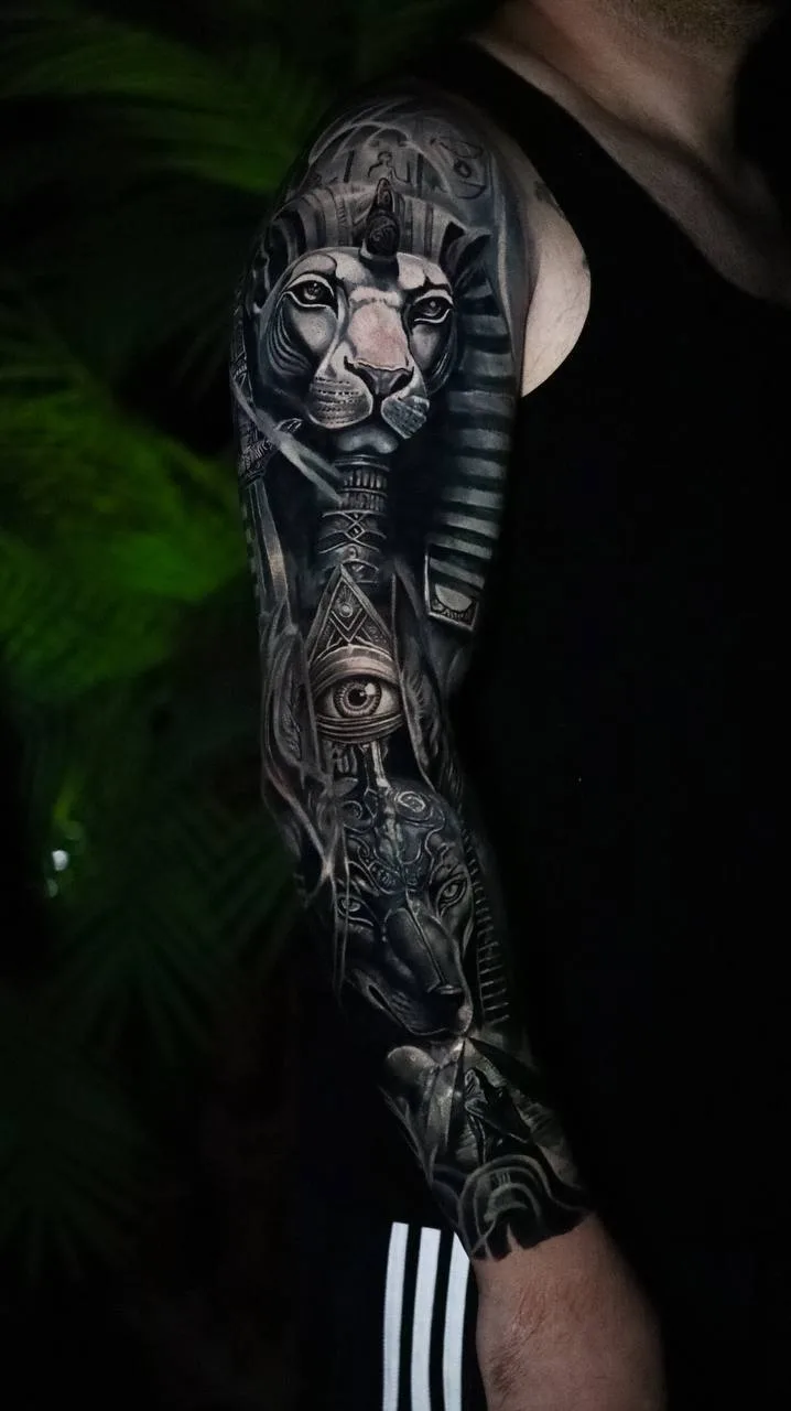 Mısır Temalı Full Sleeve | Bosphorus Ink - Tattoo | Bosphorus Ink Portfolio