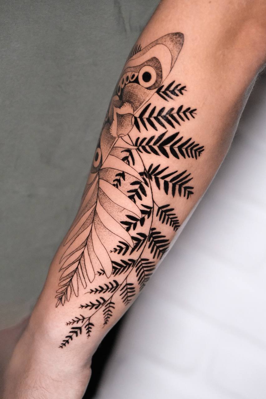 Fine Line Phoenix Sleeve Arm Tattoo | Istanbul