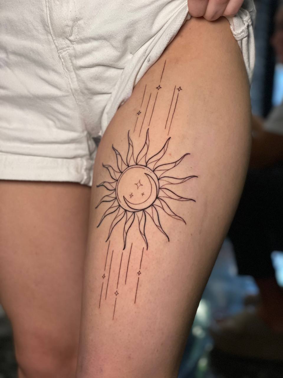 Fine Line Sun Mandala Arm Tattoo | Istanbul