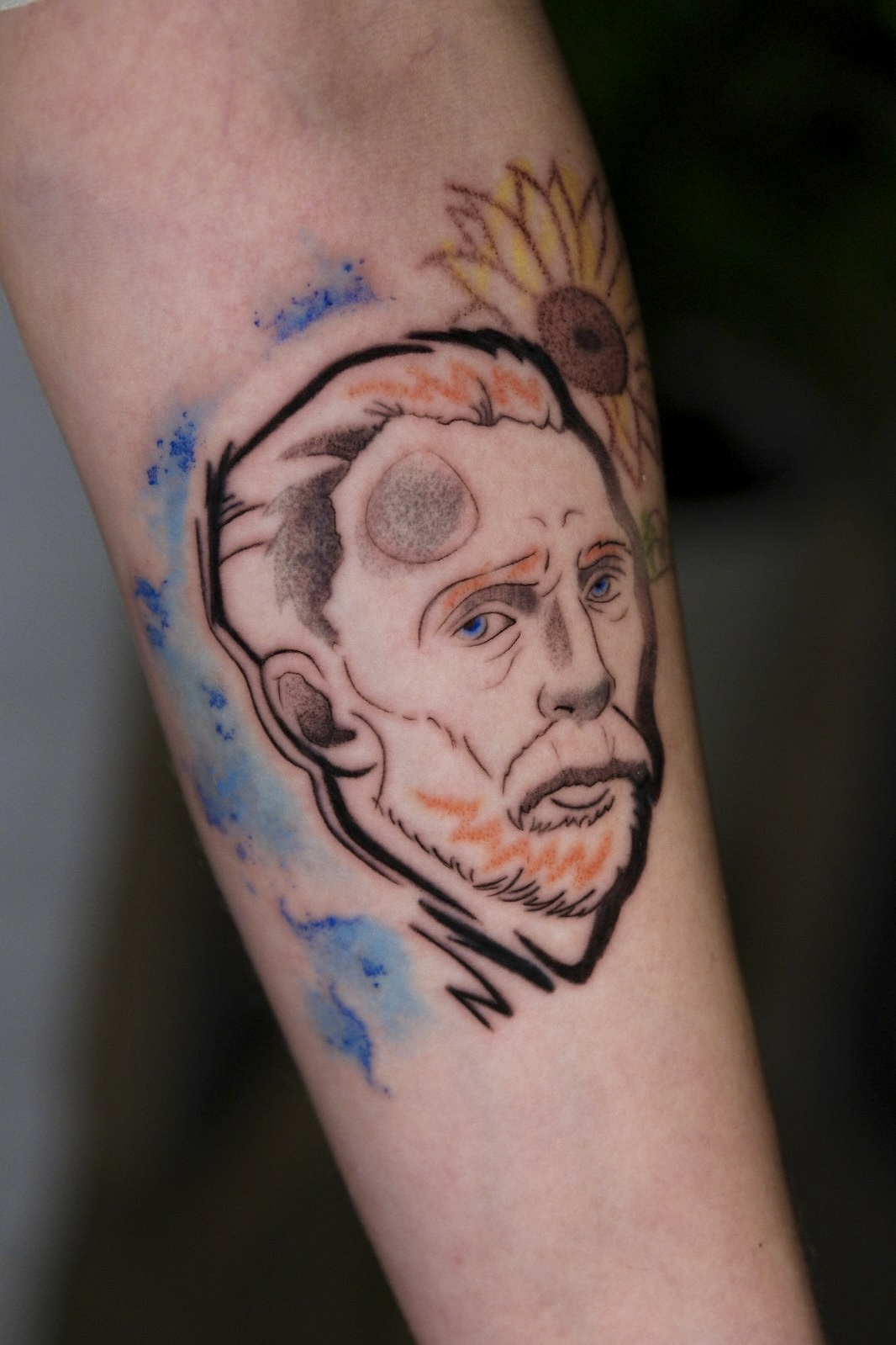 Van Gogh Portresi ve Ayçiçeği Kol Dövmesi | Bosphorus Ink - Tattoo · Sude | Bosphorus Ink Portfolio