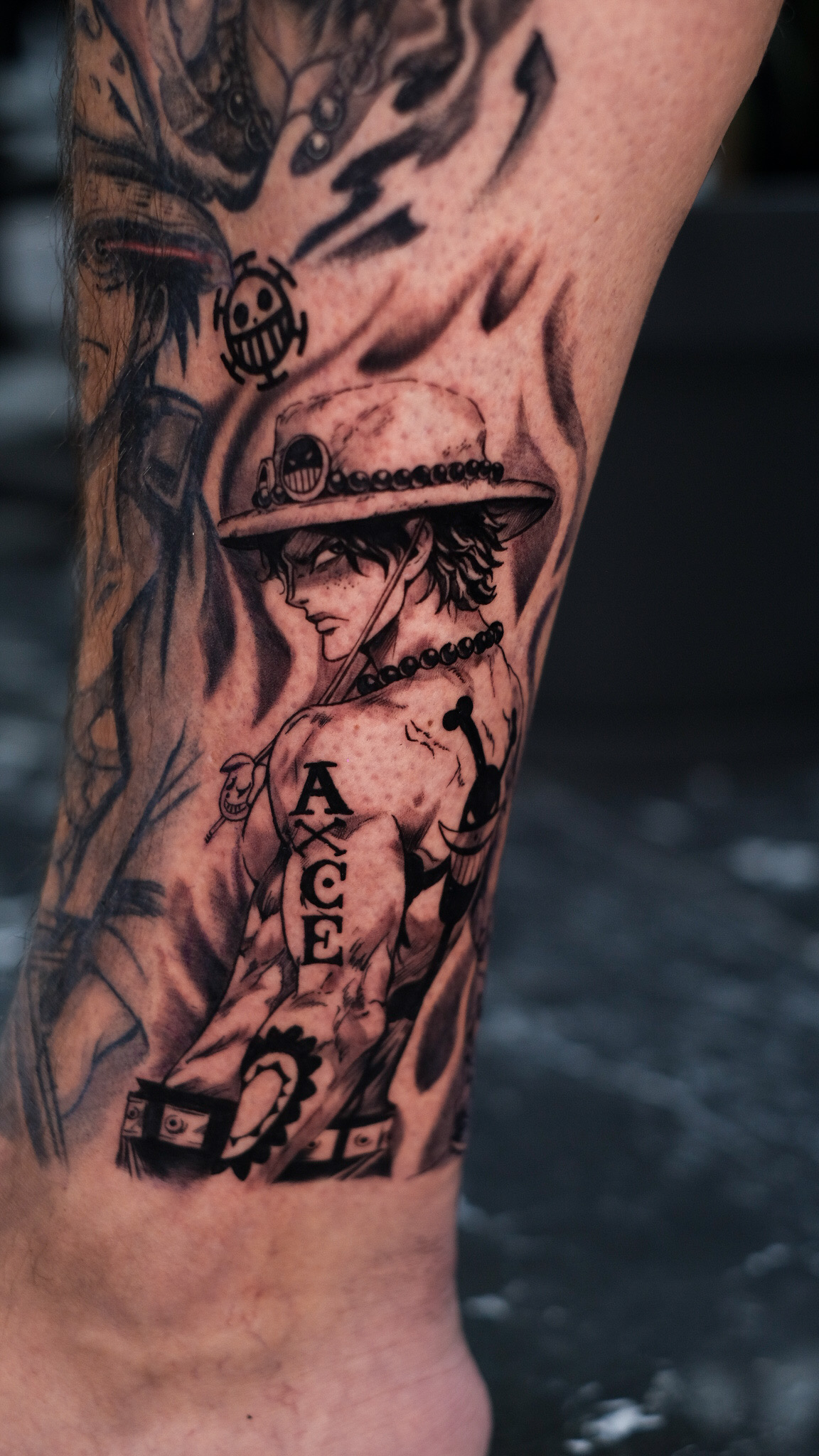 One Piece Portgas D. Ace Anime Arm Tattoo | Bosphorus Ink - Tattoo · Sude | Bosphorus Ink Portfolio