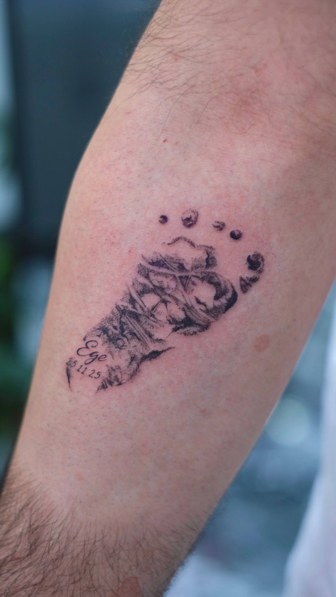 Baby Footprint and Butterfly Small Arm Tattoo | Istanbul