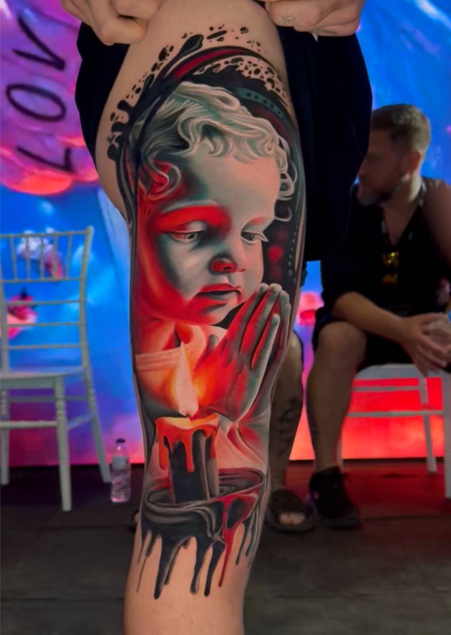 Melek Heykel Mum Bacak Dövmesi | Bosphorus Ink - Tattoo · Ramazan | Bosphorus Ink Portfolio