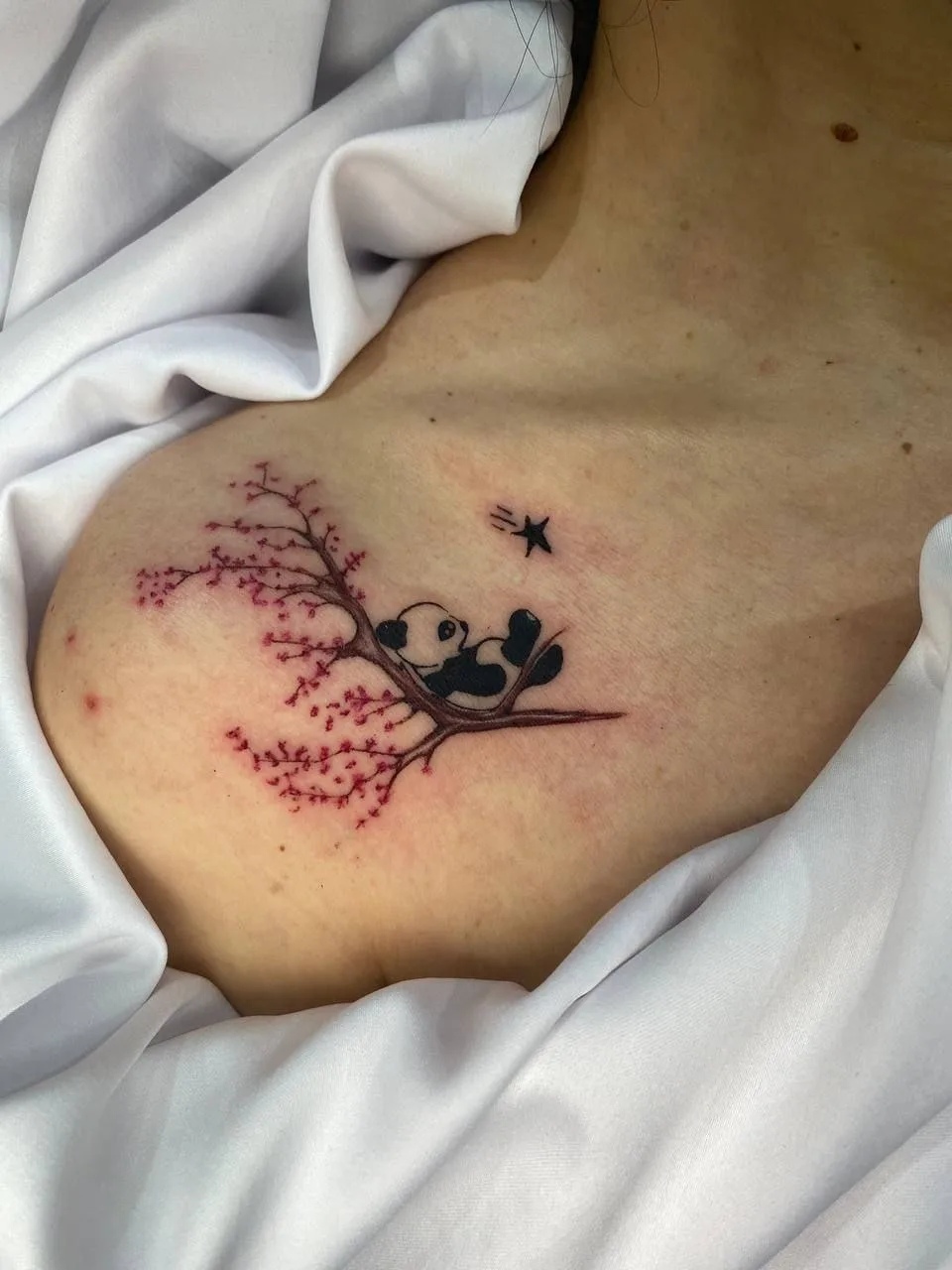 Panda ve Kiraz Çiçeği Dövmesi | Bosphorus Ink - Tattoo | Bosphorus Ink Portfolio