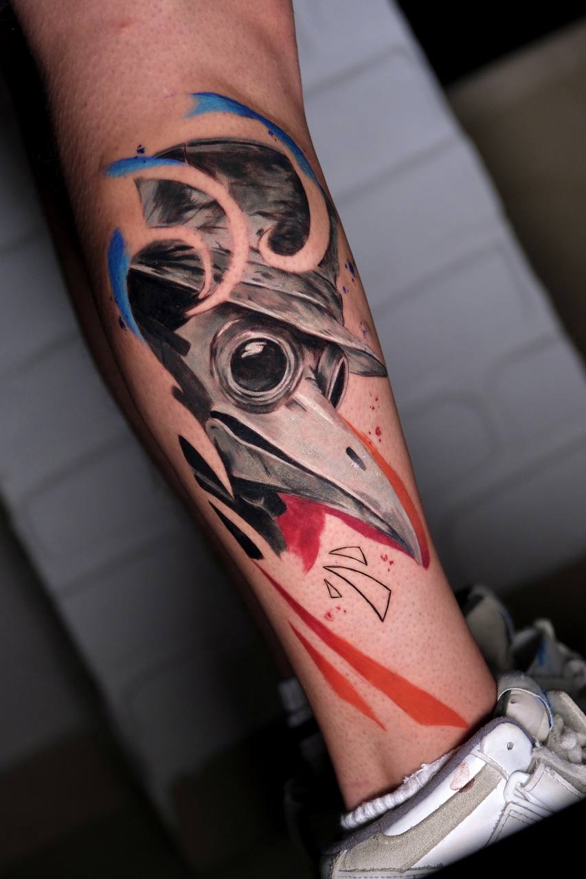 Realistic Plague Doctor Mask Arm Tattoo | Istanbul