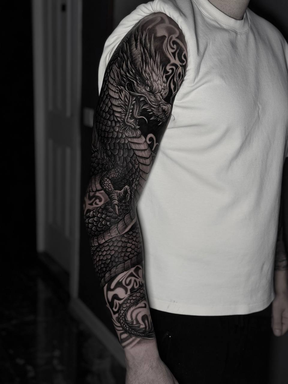 Eagle and Snake Full Sleeve Tattoo - Sleeve Tattoo | Bosphorus Ink Portfolio