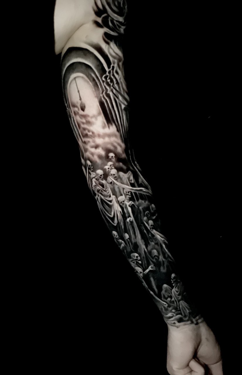 Dunkles-Thema-Ganzarm-Sleeve-Tattoo | Istanbul - Sleeve Tattoo | Bosphorus Ink Portfolio