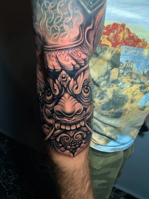 Buntes japanisches Landschafts-Sleeve-Armtattoo | Irezumi Istanbul